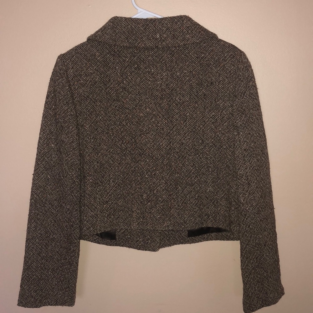 Allegory Brown Tan Tweed Wool Blazer Size 10 - Picture 5 of 9